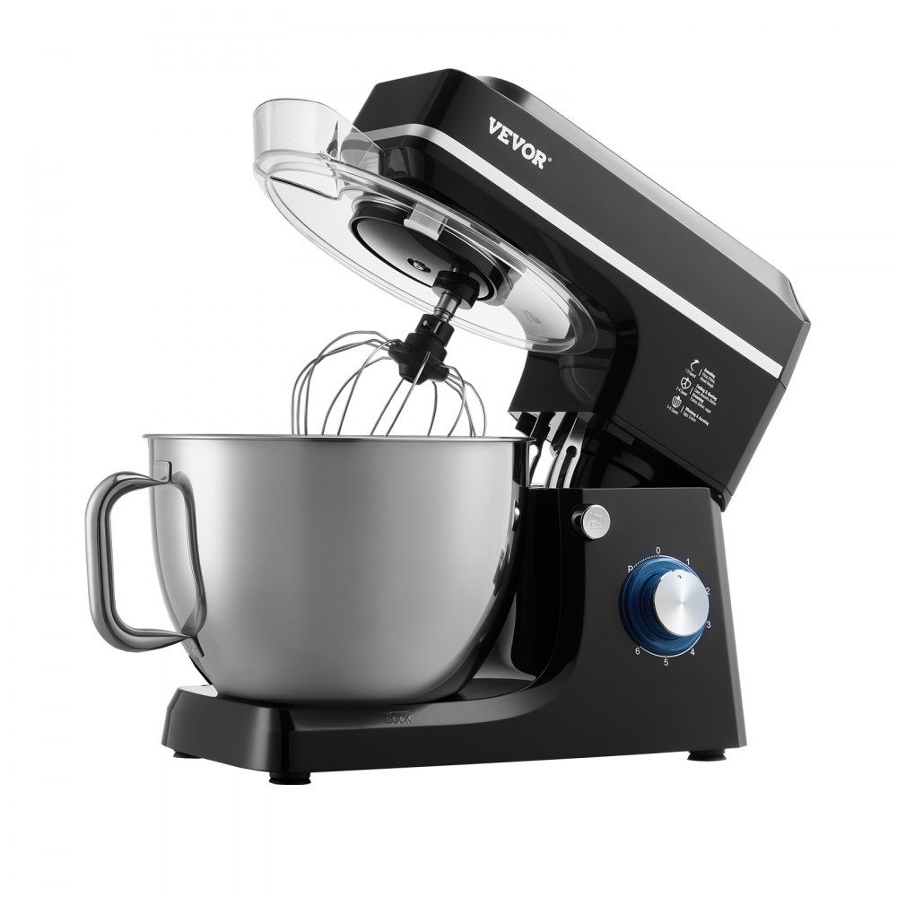 Food Processor Dough Mixer 1400W 7.84L Food Processor with Tilting Head Stainless Steel Bowl Dough Hook Whisk Scraper, Household Food Processor for Baking and Mixing, Black