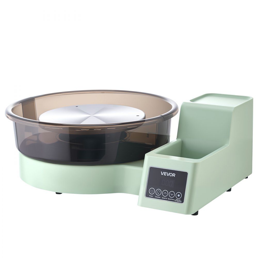Elektryczne koło garncarskie 450 W Tokarka do ceramiki 28/36 cm Gramofon Maszyna do ceramiki z pedałem i regulacją prędkości 30-300 obr./min oraz skrzynką narzędziową Idealny dla początkujących DIY Clay Art Green