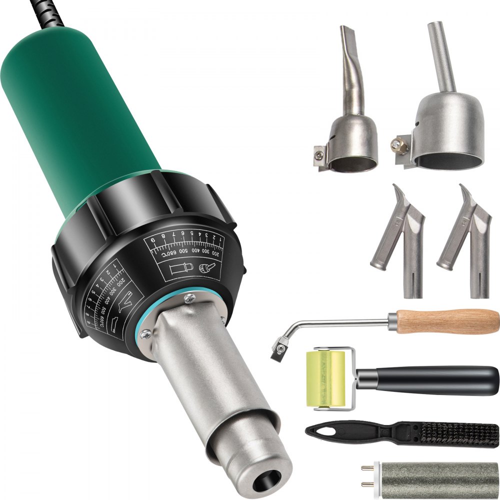 Plastic welding machine hot air gun 1600W PVC welding gun 40-60℃ plastic hot air welding machine incl. 4x replacement nozzles slot knife 3m cable for welding PE/PP/PVC plastic panels Plastic welding machine hot air gun 1600W PVC welding gun 40-60℃ plastic hot air welding machine incl. 4x replacement nozzles slot knife 3m cable for welding PE/PP/PVC plastic panels