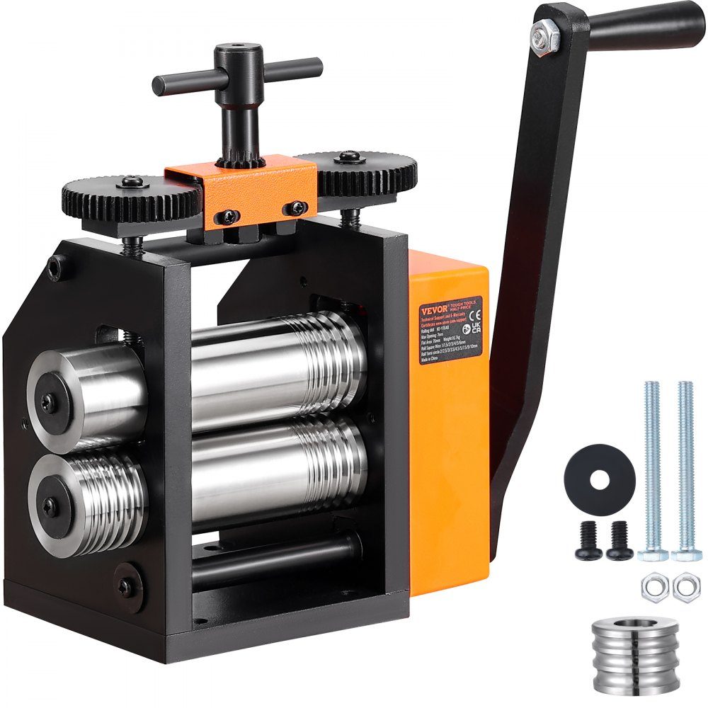 3-in-1-Handwalzwerk, 75-mm-Kombinationswalzwerk, manuelles Walzwerk, Schmuckwalzwerk, einstellbare Dicke von 0,03 bis 6,5 mm, Handwalzwerk, Maschine für Platin/K-Gold/Messing