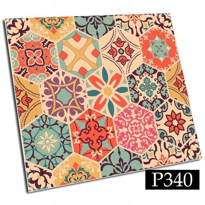 9x self-adhesive PVC tiles, 30x30 cm, COLOR PATCHWORK