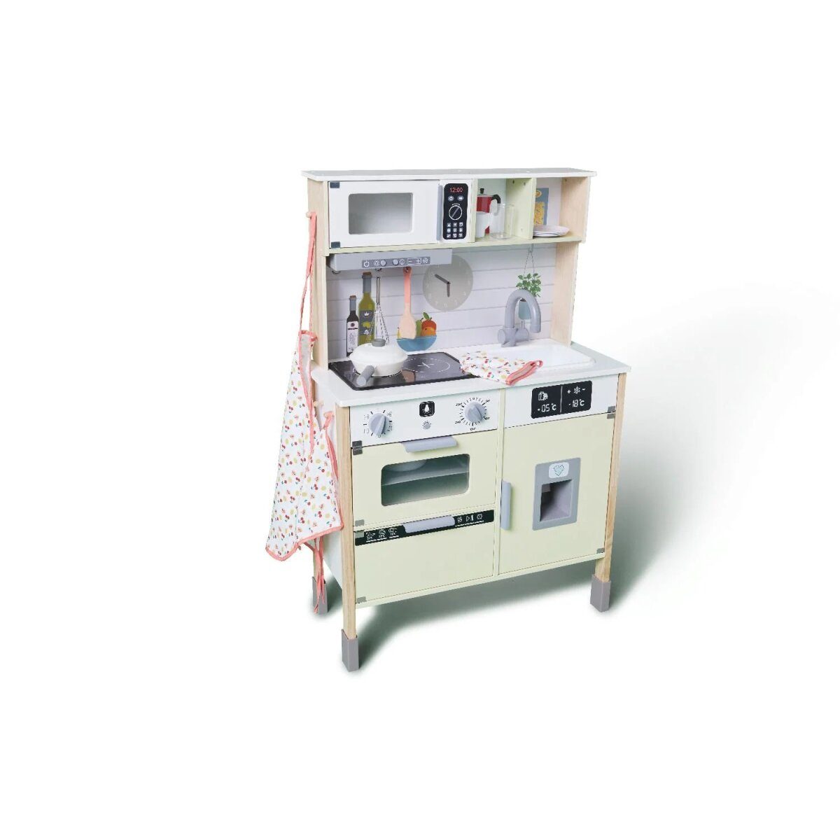 LUPILU® wooden kitchen, 3-way height adjustable, with playable back