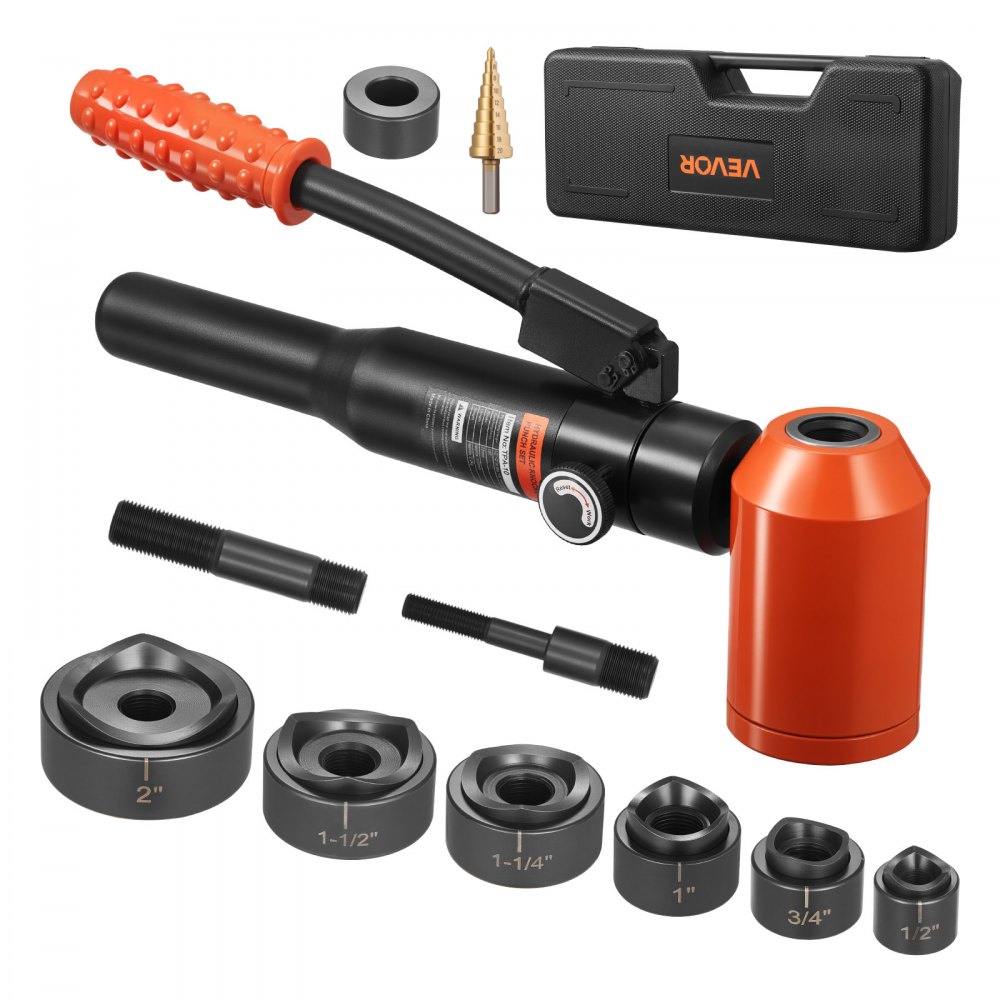Wire Stripper Punch Set, 10T Hydraulic Wire Stripping Kit, 22.5 to 61.5mm KO Tool Kit, Hole Making Tool, KO Tool Kit with 6 Dies for Metal Panels, Electrical Cabinets Wire Stripper Punch Set, 10T Hydraulic Wire Stripping Kit, 22.5 to 61.5mm KO Tool Kit, Hole Making Tool, KO Tool Kit with 6 Dies for Metal Panels, Electrical Cabinets