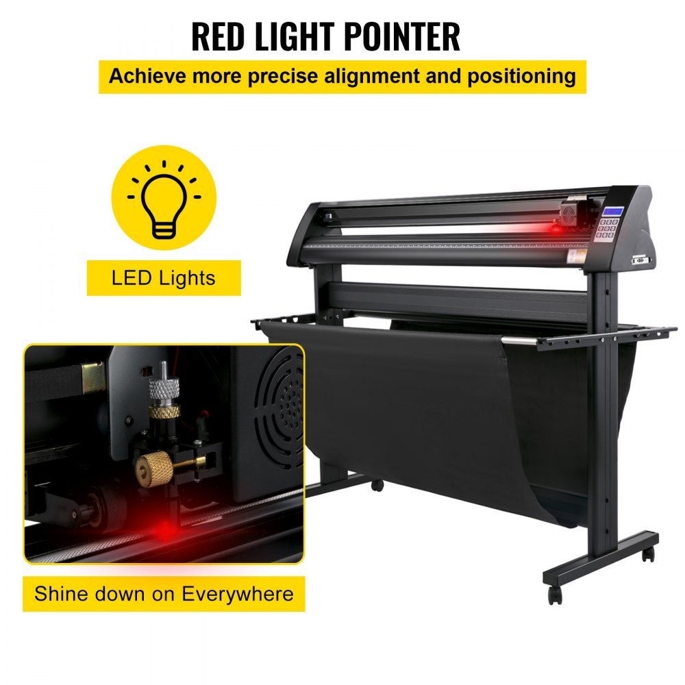 Vinyl cutting plotter Max. paper feed 1350 mm, foil cutter max. cutting width 1260 mm, plotter cutting speed 800 mm/s, semi-automatic, Signmaster, Windows compatible, LCD display