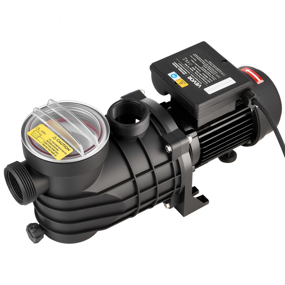 Schwimmbadpumpe 180 W, Filterpumpe 10.800 L/H max. Förderleistung, einstufige Poolpumpe, 2850 U/min, 8 m max. Förderhöhe, mit Filterkorb & Deckel, für Aufstellbecken, Pools & Spas