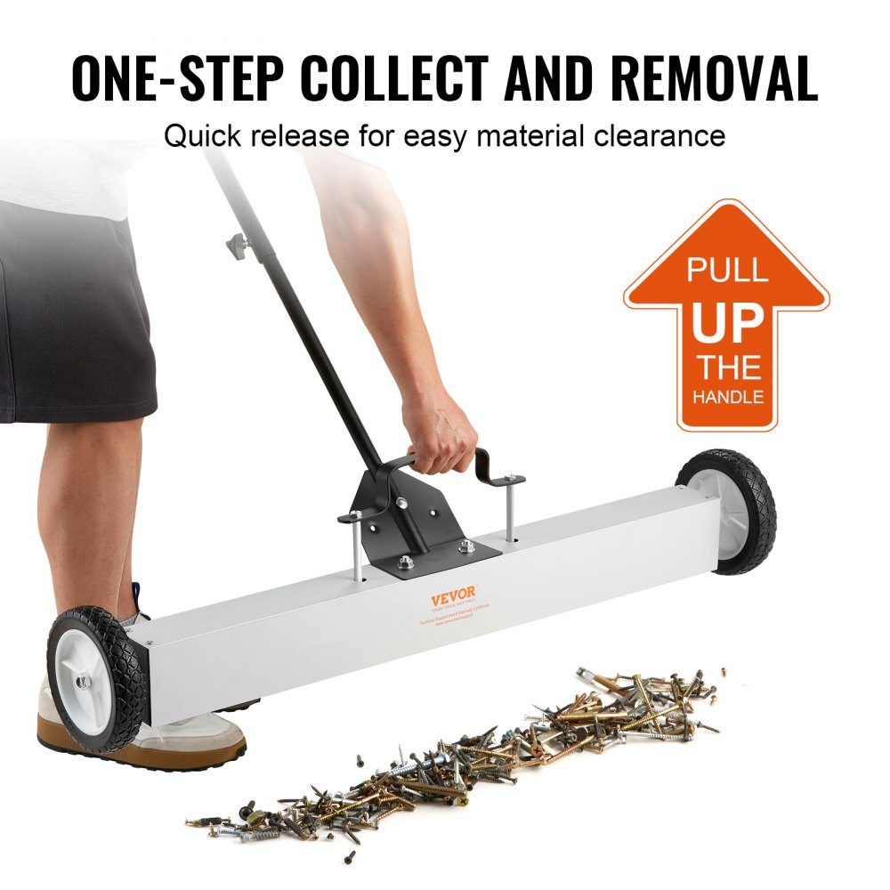 Magnetic broom magnetic sweeper 77-113 cm, magnetic sweeper magnetic broom magnetic broom magnetic lifter 24.9 kg magnetic force magnetic chip collector floor sweeper sweeper