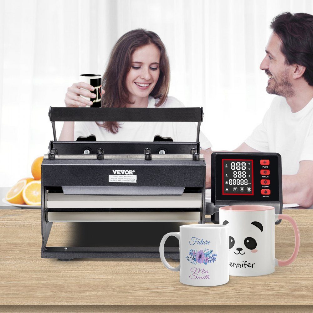 Tumbler-Wärmepresse, 11–30 oz Tassenpresse, schnelles und gleichmäßiges Erhitzen, Tumbler-Presse mit Sublimationspapier, Klebeband und Handschuhen, Temperatur- und Zeiteinstellung, für Sublimationsbecher, Tassen, Becher, Schwarz