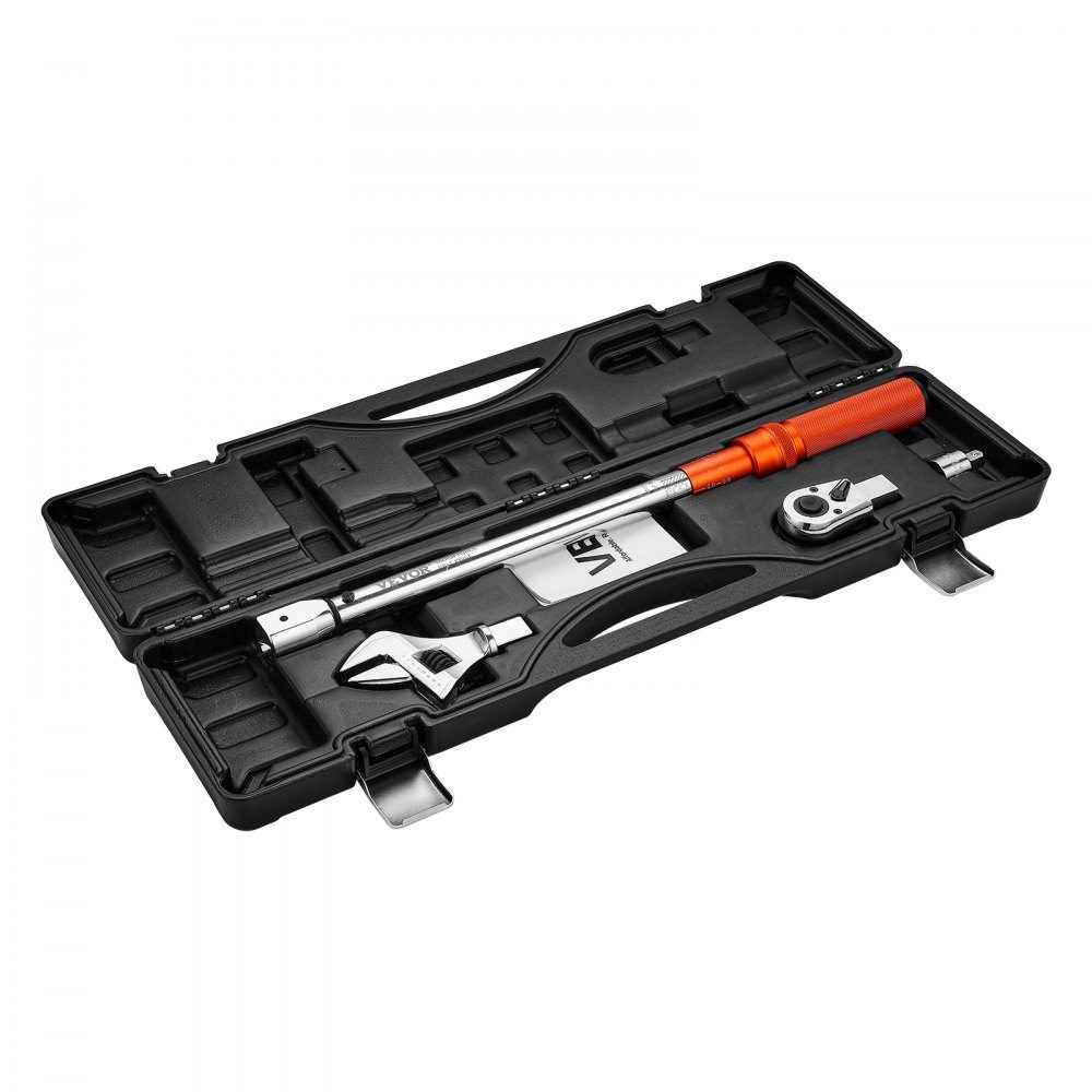 Click Torque Wrench Set (Adjustable) with 1/2" Drive 27.1-216.8N.m, Two Way Torque Wrench Set with Dual Range Scales, 72 Teeth ±3% High Precision for Car Repair