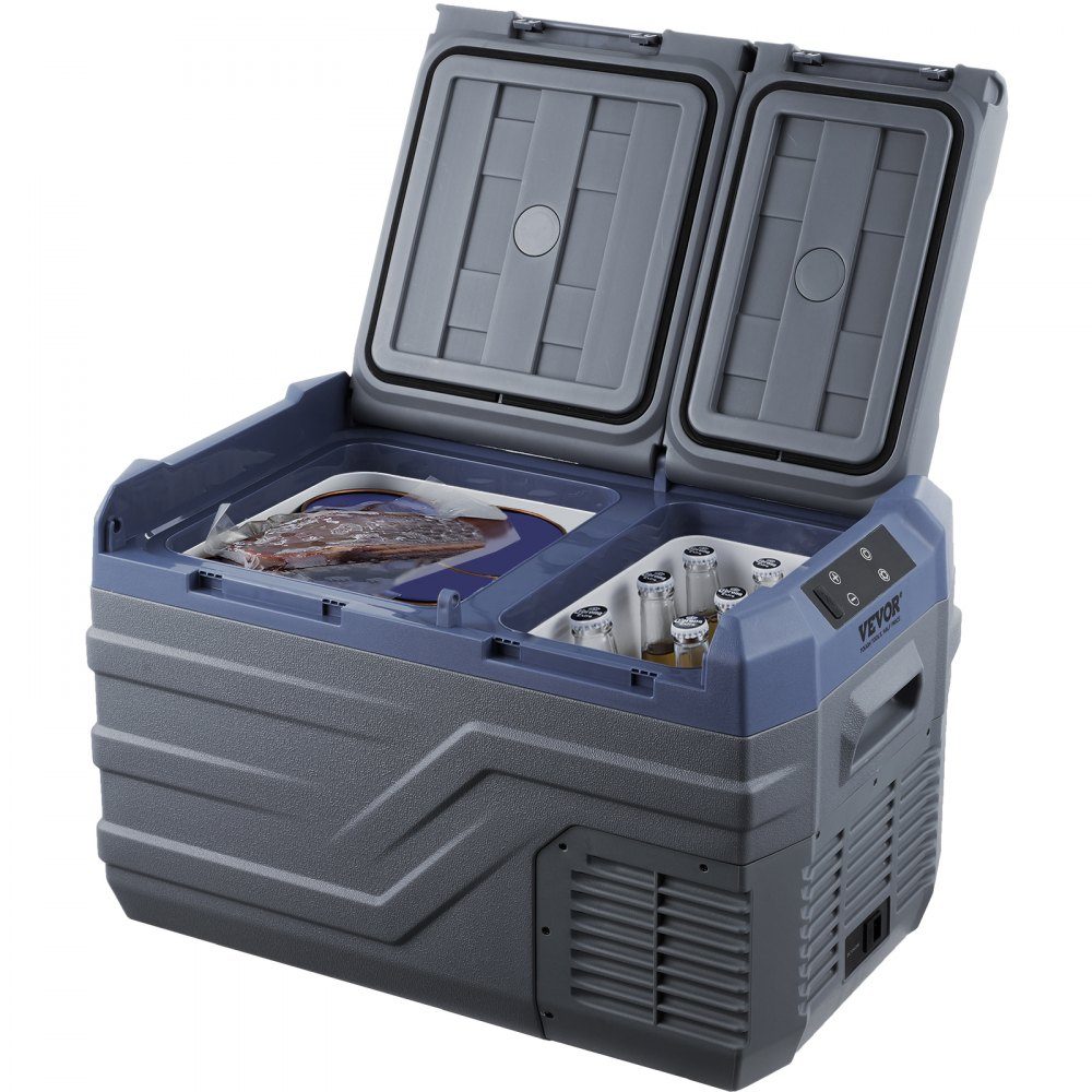 Autokühlschrank, tragbarer 25-Liter-Gefrierschrank mit zwei Zonen, 12-Volt-Autokühlschrank, -4℉-68℉ einstellbarer Bereich, 12/24 V DC und 100–240 V AC Kompressorkühler für Outdoor, Camping, Wohnmobil