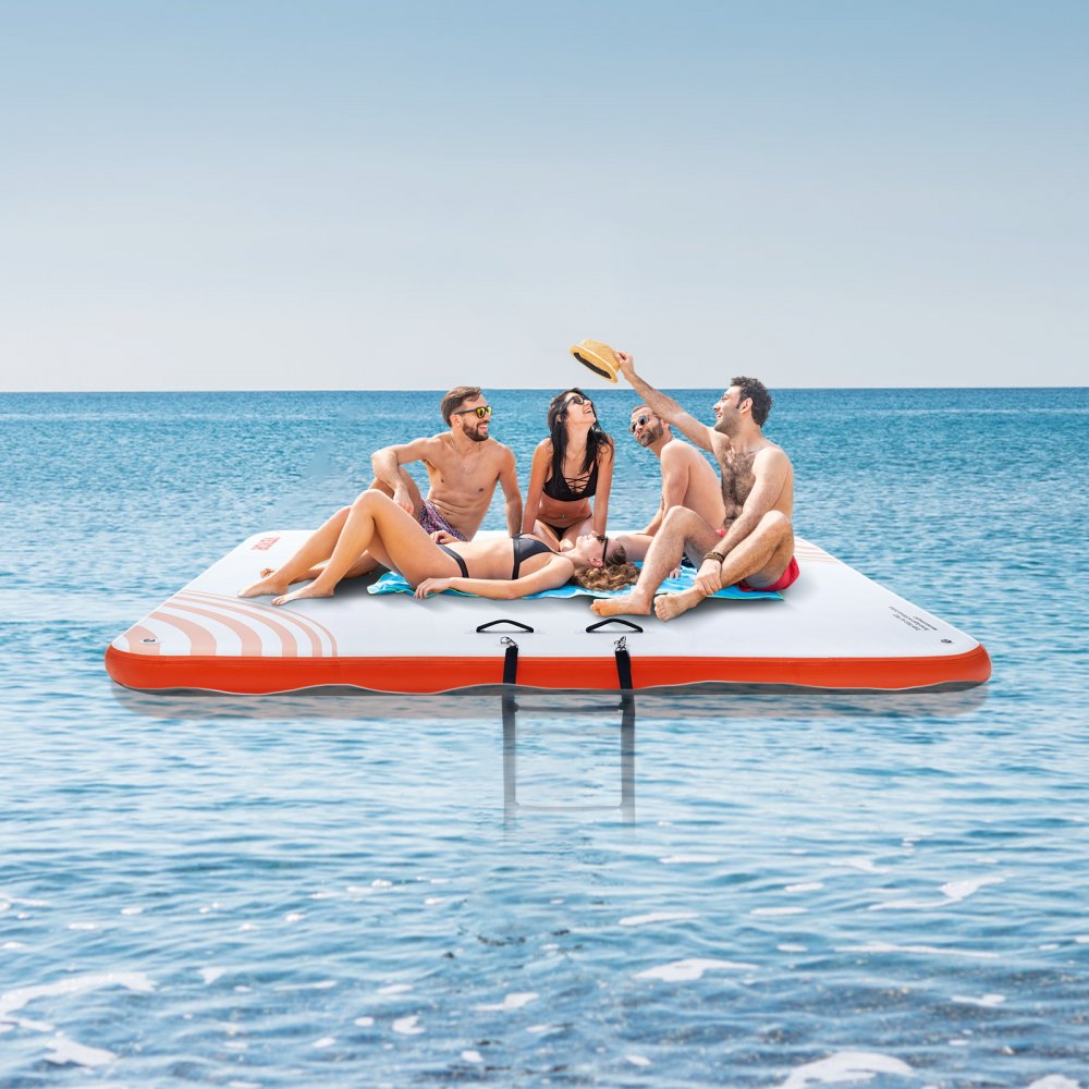 Aufblasbares Schwimmdock, 7 Fuß x 7 Fuß aufblasbare Dockplattform, rutschfeste Wasser-Schwimmdockmatte mit tragbarer Tragetasche und abnehmbarer Leiter, Schwimmplattform, Inselfloß für Pool Aufblasbares Schwimmdock, 7 Fuß x 7 Fuß aufblasbare Dockplattform, rutschfeste Wasser-Schwimmdockmatte mit tragbarer Tragetasche und abnehmbarer Leiter, Schwimmplattform, Inselfloß für Pool
