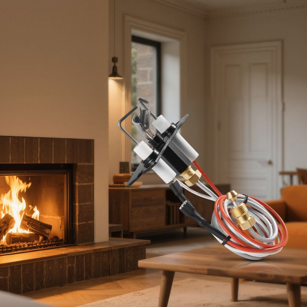 Natural Gas Igniter Assembly, OE 2090-012, 2198-012, SRV2090-012-Gas Igniter Assembly, Natural Gas Ignition Replacement, Fits Heaters, Heat & Glo, Quadra-Fire, Outdoor Lifestyles, Majestic