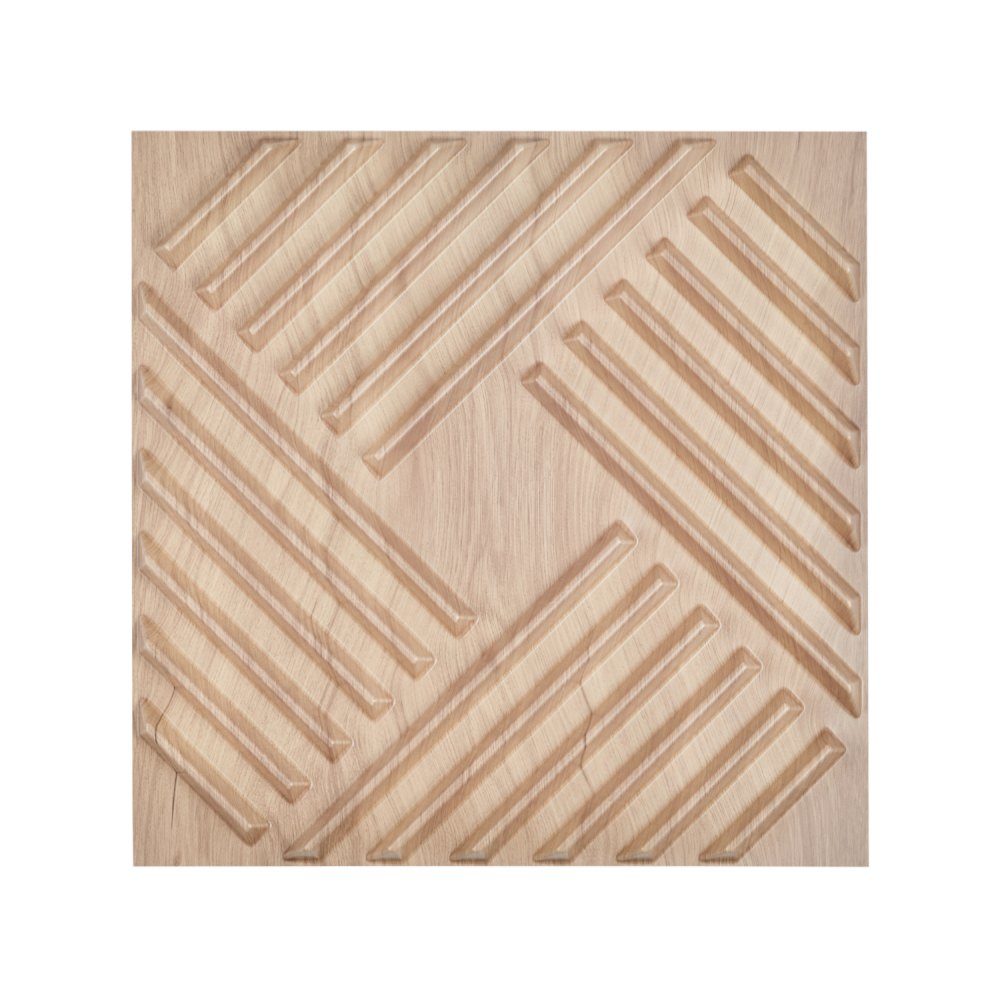 3D Wall Panels Set of 12 150x50cm Modern Minimalist Style PVC Wall Panels 2.97m² Area Interior for Bedroom Living Room Playroom Light Wood Color