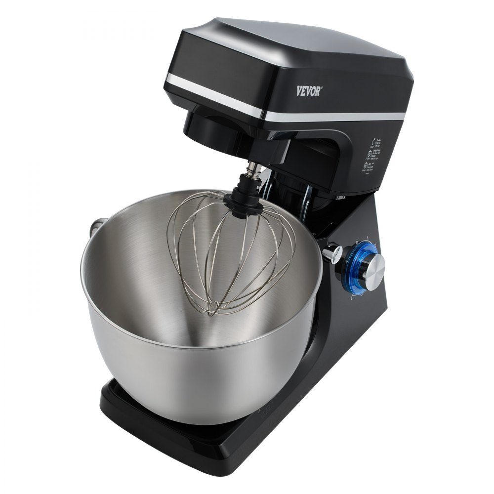 Food Processor Dough Mixer 1400W 7.84L Food Processor with Tilting Head Stainless Steel Bowl Dough Hook Whisk Scraper, Household Food Processor for Baking and Mixing, Black