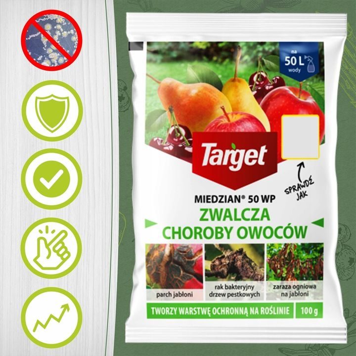 MIEDZIAN 50 WP BEKÄMPFT FRUCHTKRANKHEITEN FUNGIZID 100G ZIEL