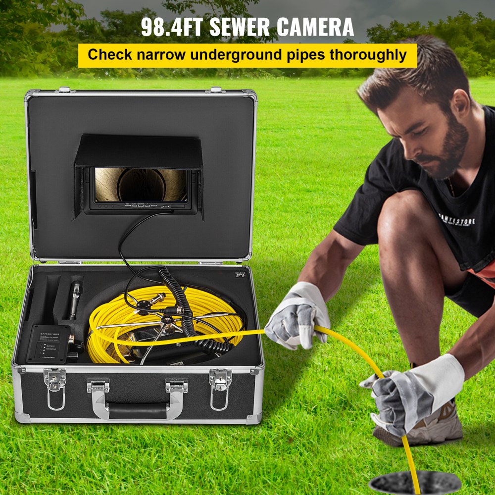 Rioolinspectiecamera 7 inch pijpcamera-inspectie 30m industriële pijpinspectiecamera Waterdichte drainagedetectie met 1000TVL HD-camera 4500mAh grote batterij Rioolinspectiecamera 7 inch pijpcamera-inspectie 30m industriële pijpinspectiecamera Waterdichte drainagedetectie met 1000TVL HD-camera 4500mAh grote batterij