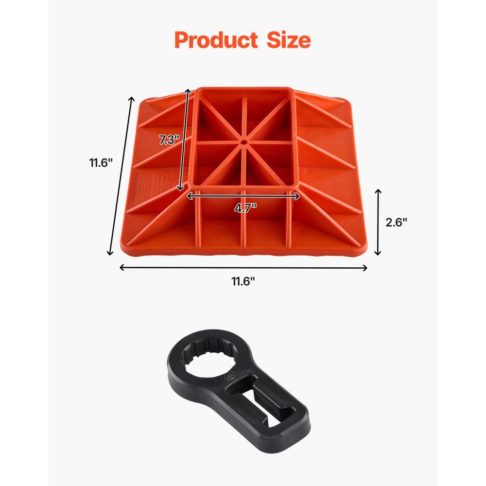 Base de cric de voiture et support de poignée Cric de voiture robuste 295 x 295 mm Base de cric de voiture tout-terrain avec capacité de 7 500 lb Support de cric pour la plupart des crics de voiture avec base de 185 x 120 mm