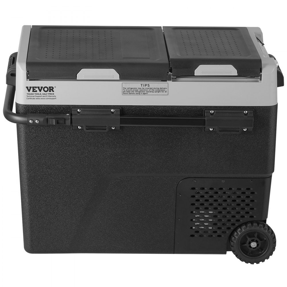 Portable Car Fridge, 12V Car Fridge, 58L/61.5QT Portable Dual Zone Freezer, -20°C to 20°C Adjustable Temperature, Compressor Cooler for Home, Outdoor, Camping