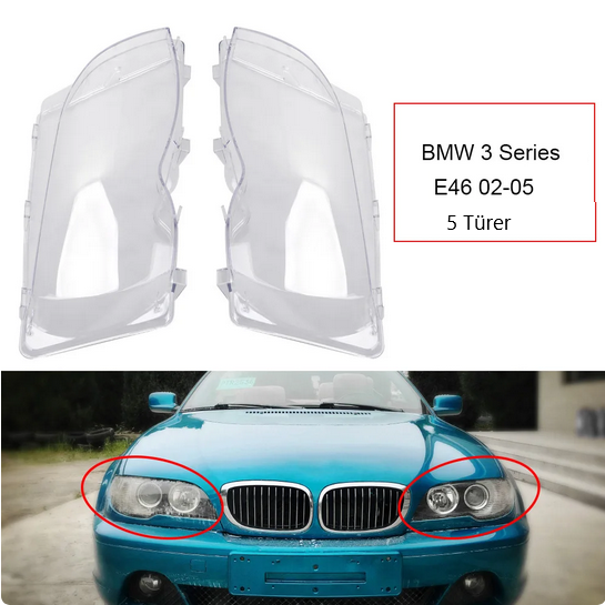 BMW 3er E46 02-05 (5 portes) couvercle d'objectif de phare avant, lentille de phare, abat-jour, couvercle de lampe