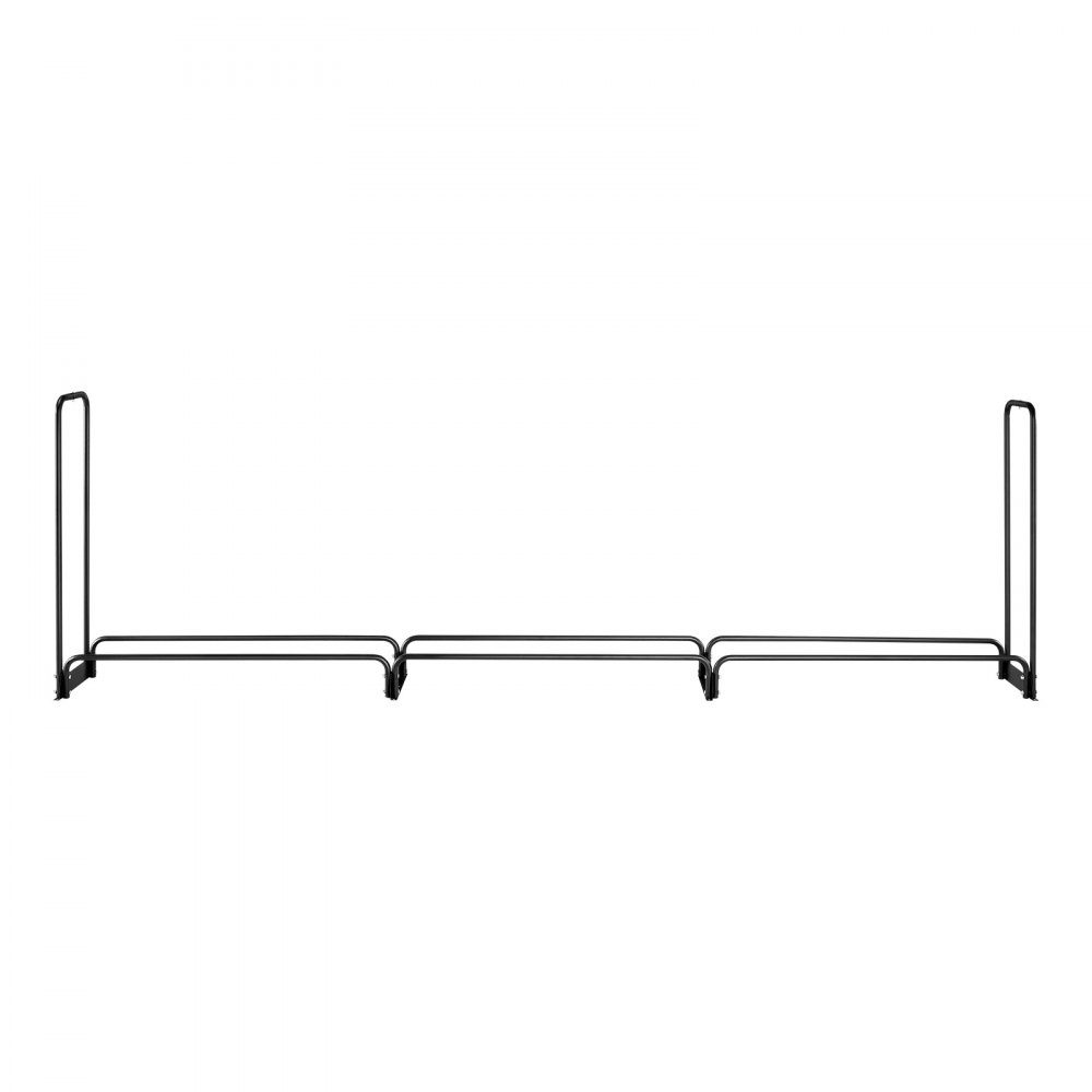 Brennholzregal aus Metall, 386 x 36 x 117 cm, Brennholzregal, Stahlrahmen, pulverbeschichteter Brennholzunterstand, 400 kg mit wasserdichter Abdeckung, Stapelhilfe, Holzunterstand für Veranda, Garten, Terrasse, Hof