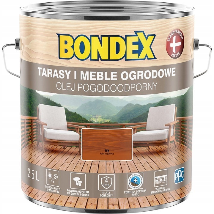 Bondex WEATHERPROOF OIL peinture à l'huile pour bois teck 2,5l Bondex WEATHERPROOF OIL peinture à l'huile pour bois teck 2,5l