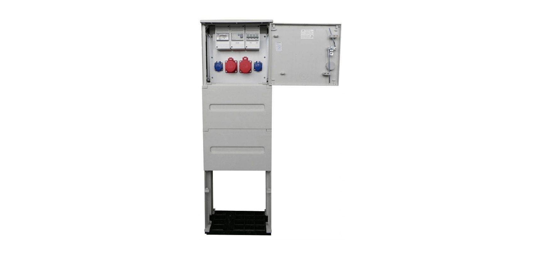 #WYPRZEDAŻ# Rozdzielacz elektryczny ścienny zasilający 2x SCHUKO 1x CEE 16A 1x CEE 32A Zasilacz budowlany zamykany CYFROWY
