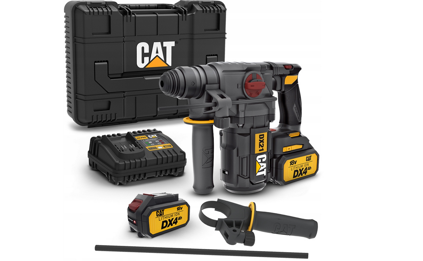Bürstenloser Bohrhammer CAT DX21 18V 2x4,0Ah Set im Koffer Bitbohrmaschine 209-teilig