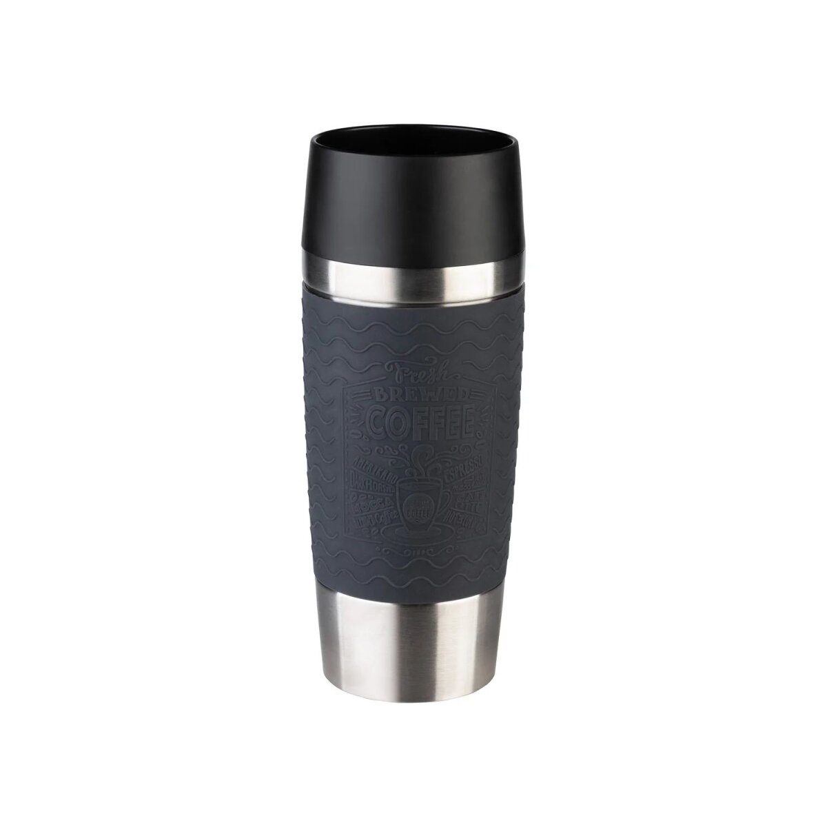 EMSA Travel Mug Essential Mug isotherme 0,36 l, étanche, passe au lave-vaisselle, 4 heures au chaud, 8 heures au froid, Quick-Press »N2025700« (gris foncé)
