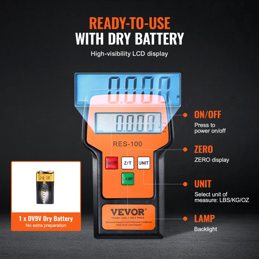 Balance de Réf. rigérant, balance de fréon de récupération de charge de 50 kg avec télécommande filaire, balance de poids de récupération numérique électronique de haute précision de 2 g avec étui et batterie sèche