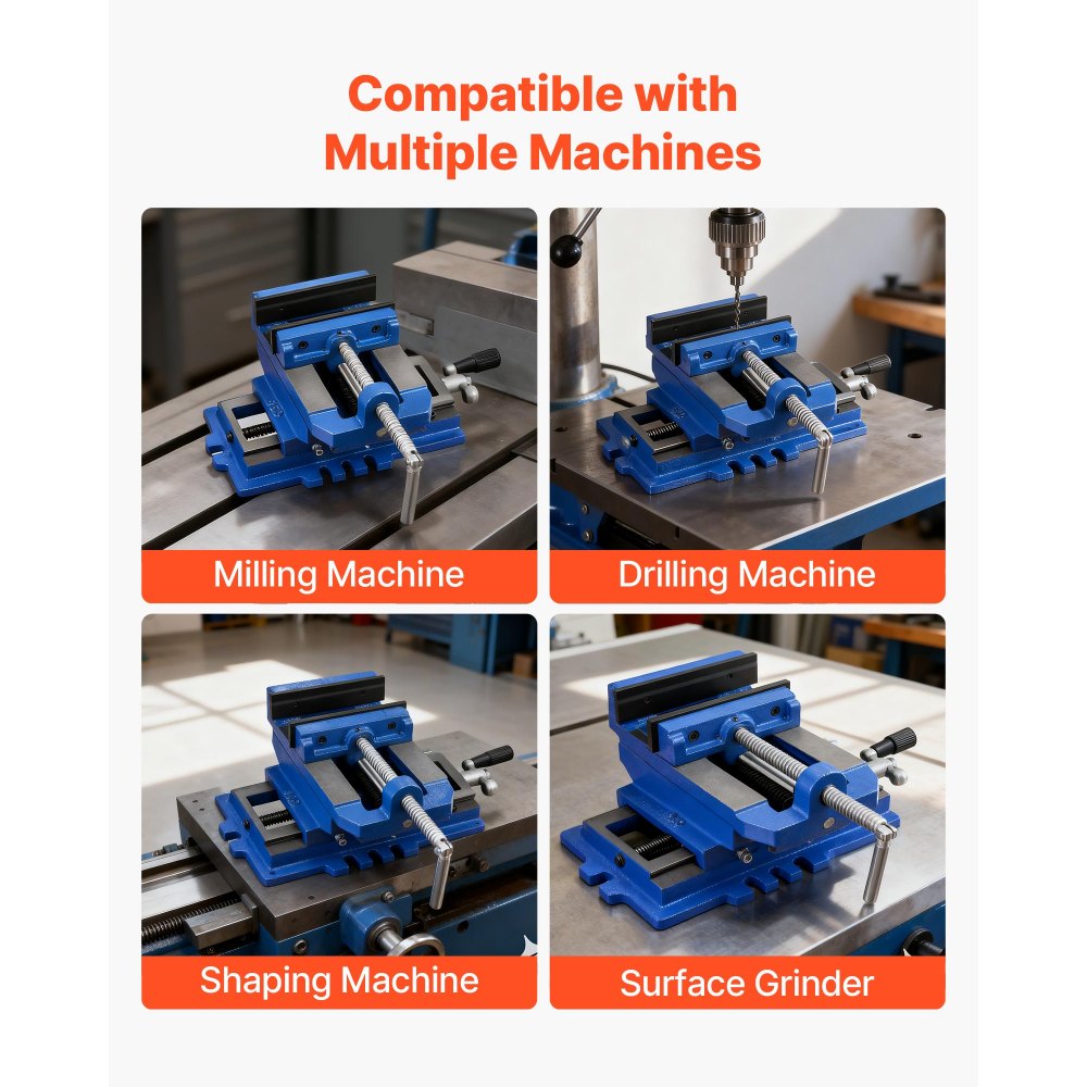Machine Vise 4" Jaw Width 2 Way XY Axis Cross Vise 3.5" Jaw Opening Cast Iron Workbench Vise Clamp for Woodworking Drilling CNC Milling Machines Machine Vise 4" Jaw Width 2 Way XY Axis Cross Vise 3.5" Jaw Opening Cast Iron Workbench Vise Clamp for Woodworking Drilling CNC Milling Machines