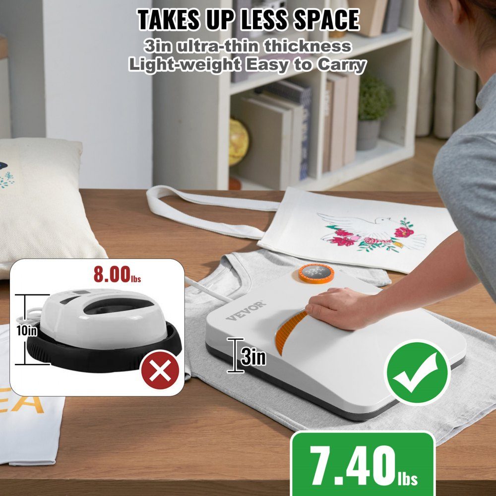 2 in 1 Mini Heat Press Machine Hot Press 12" x 10" 810W Heat Transfer for T-Shirts Coasters Cushions DIY Small Heat Press Heat Press Plotter Printing Machine Shirt Press