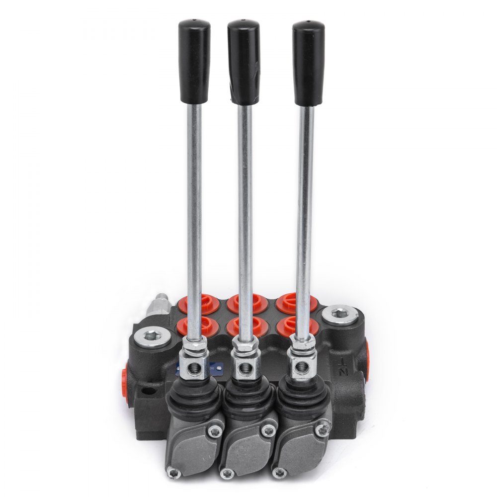 3 Bank Hydraulic Valve Hand Lever Valve, 11GPM Hydraulic Directional Control Valve Adjustable, 6.62kg Hydraulic Valve Hand Lever Valve Hydraulic Control Device for Agricultural Construction Machinery