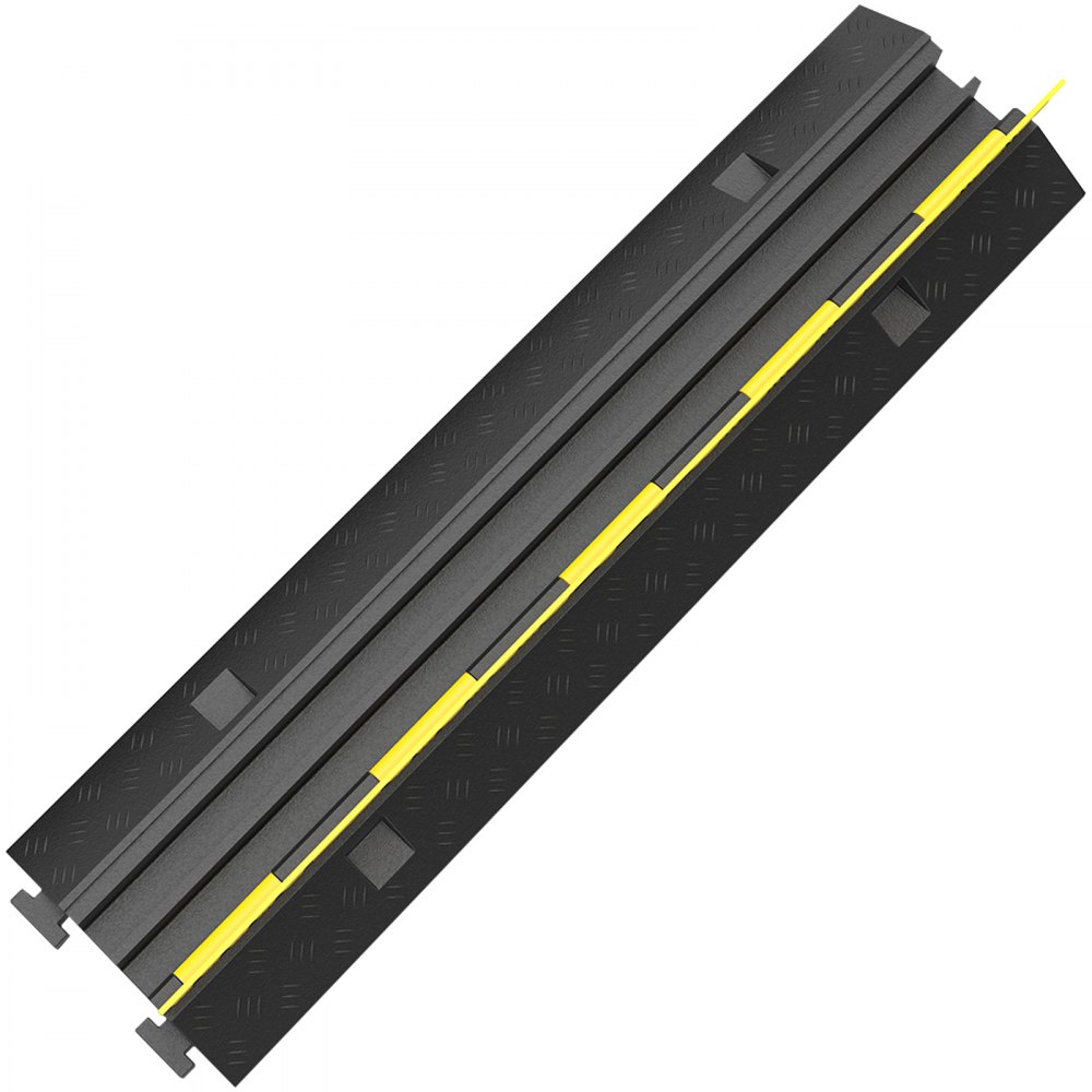 Cable protection mat, 3 pieces, 2 channels, 101 x 25 x 5 cm, overrun protection for cables, cable bridge 5T made of commercially available thermoplastic rubber with modular design for parking lots, warehouses, black Cable protection mat, 3 pieces, 2 channels, 101 x 25 x 5 cm, overrun protection for cables, cable bridge 5T made of commercially available thermoplastic rubber with modular design for parking lots, warehouses, black