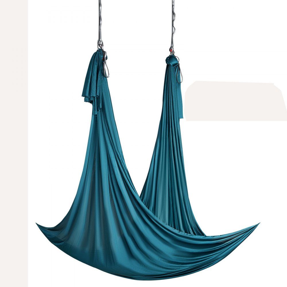 Aerial Yoga Hängematten-Set 5 x 2,8 m, grün, Aerial Yoga Swing Air Flying, Yoga Swing Hängemattenschaukel 1000 kg max. Belastbarkeit, inklusive Yoga-Socken und Stahlkarabiner, Anti-Schwerkraft-Übungen