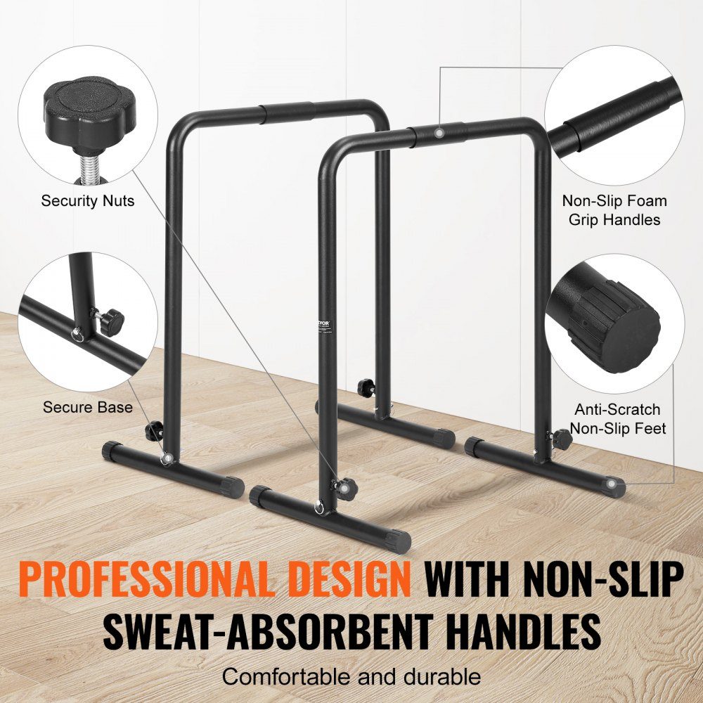 Dip Bar Dip Stand Station with Adjustable Height 200kg Fitness Workout Dip Bar Station Stabilizer Parallette Push Up Stand Parallel Bar Strength Training Home Gym