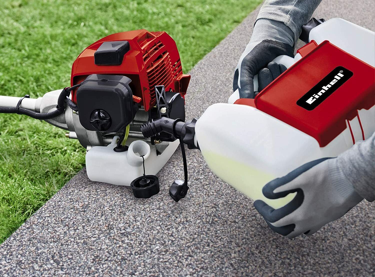 Einhell Petrol Sense GC-BC 52 I AS (1,5 kW, vibrationsarmer 2-Takt-Motor, Schnellstart, inklusive 3-Zahn-Messer und Doppelfadenspule mit automatischer Gewindeschneidefunktion)