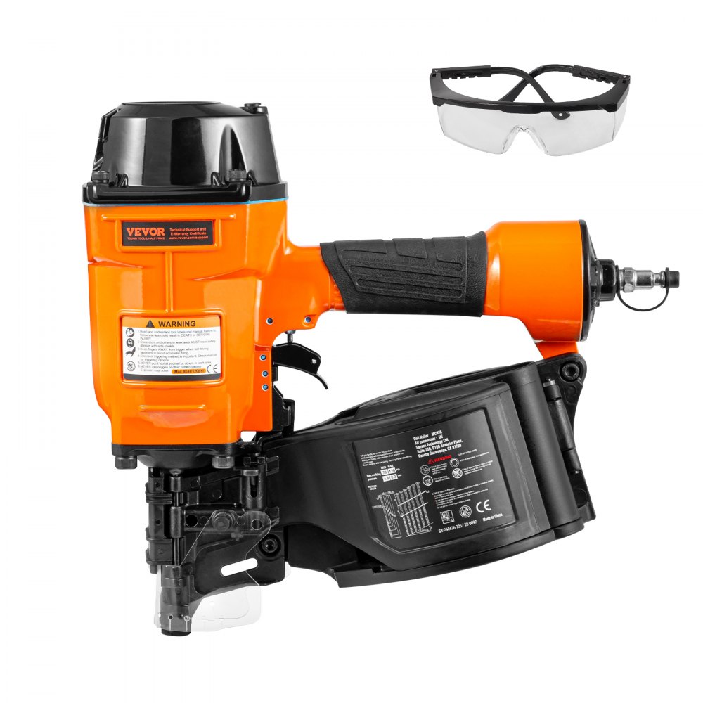 Coil Trim Nailer MCN70, 1-3/4" to 2-3/4" 15 Degree Pneumatic Trim Nailer, 70-120PSI Air Coil Trim Nailer for Pallets, Boxes, Frames, Panels and Fences