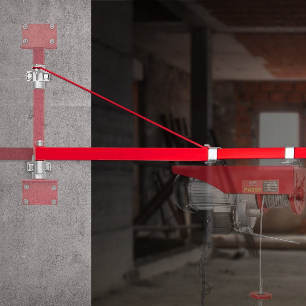 Elektrische takelsteunarm 600 kg draagvermogen Elektrische takelhouder Draaiarm Stalen takelframe 180 ° roterende steigertakel Hefarm Lier Hefarm voor hijswerkplaats Garage
