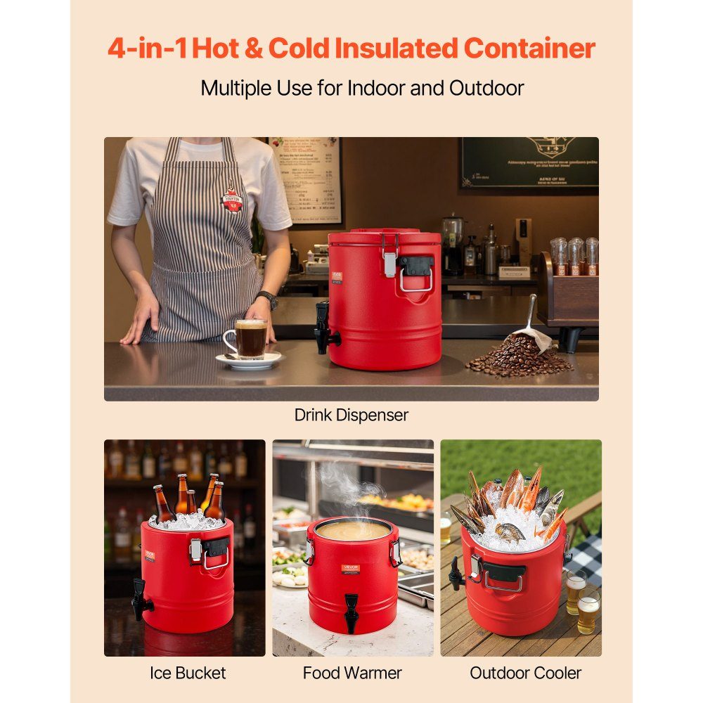 Distributeur de boissons isothermes 11,4 L Distributeur de boissons chaudes et froides avec robinet Pichet de refroidissement de qualité alimentaire avec 304-Edelstahl-Innenraum pour thé café restaurant