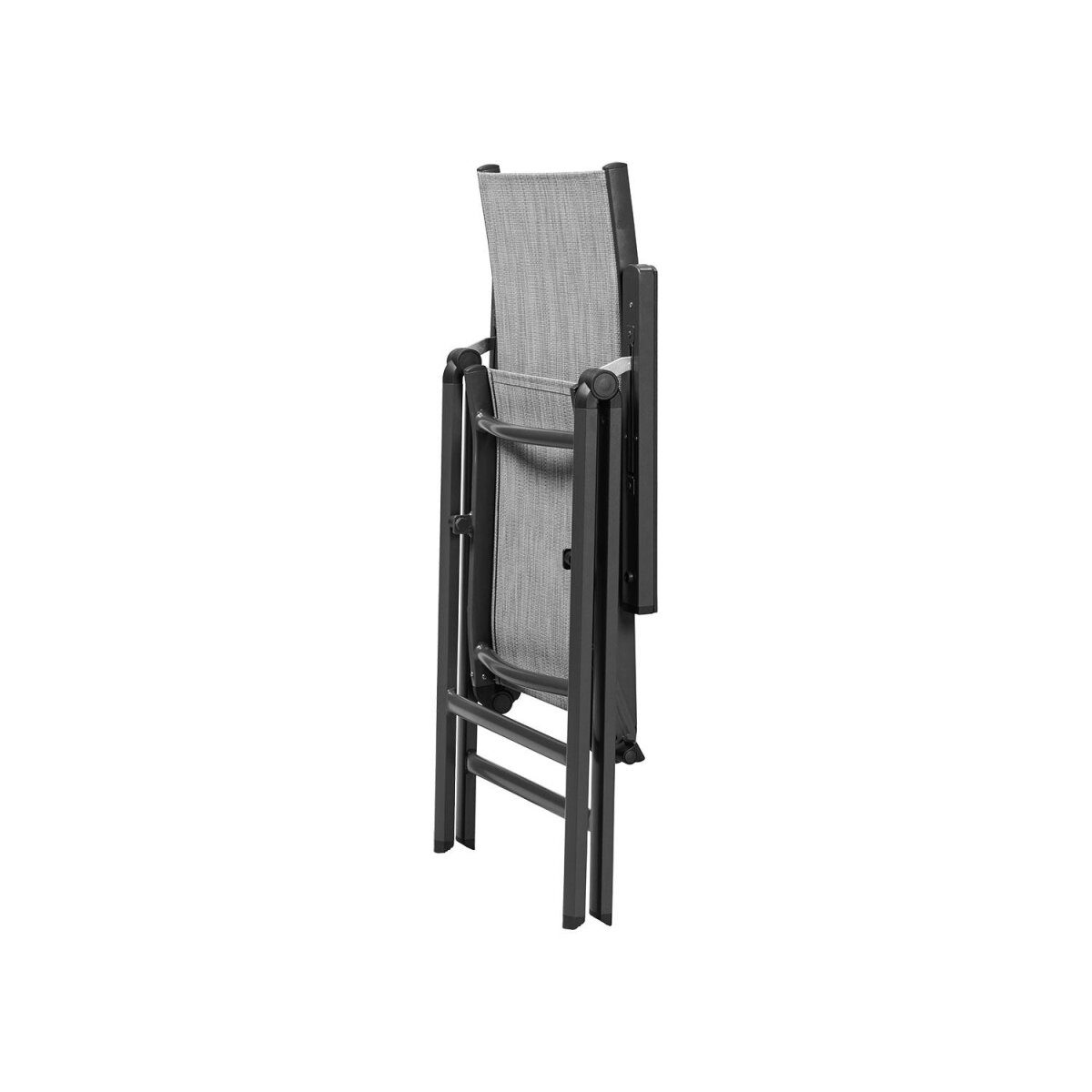 Chaise pliante LIVARNO® en aluminium « Houston » gris clair chiné, 2 pièces