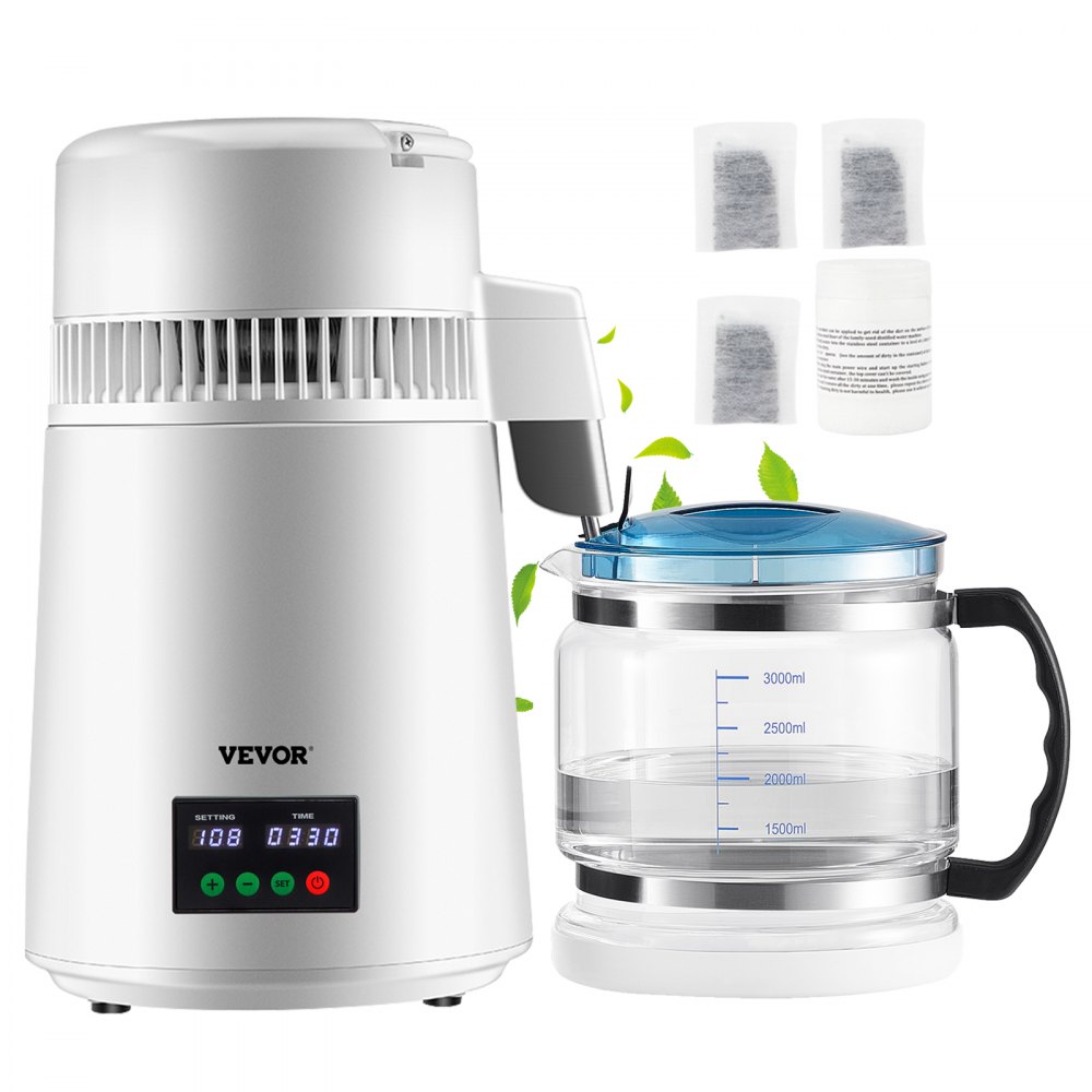 4L waterdestilleerder 750W distilleerder roestvrijstalen waterdestilleerder zuiver waterdestilleerder met glazen kan, waterdestilleerder 1L/uur waterdestilleerder met dubbel temperatuurdisplay 4L waterdestilleerder 750W distilleerder roestvrijstalen waterdestilleerder zuiver waterdestilleerder met glazen kan, waterdestilleerder 1L/uur waterdestilleerder met dubbel temperatuurdisplay