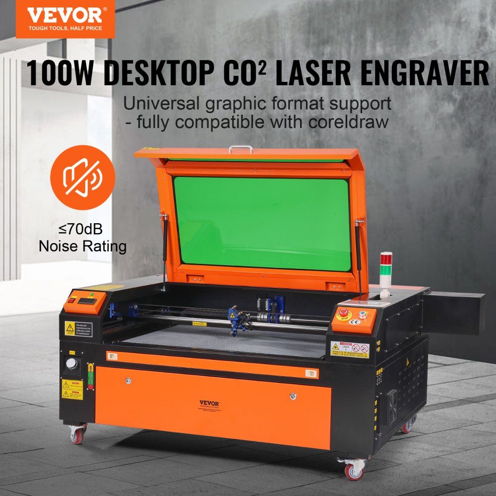 100W CO2 Laser Engraver 600x900mm 500mm/s Laser Cutting Machine with 2 Way Air Assist Compatible with LightBurn, CorelDRAW, AutoCAD, Windows, Mac OS, Linux, for Wood, Acrylic, Fabric