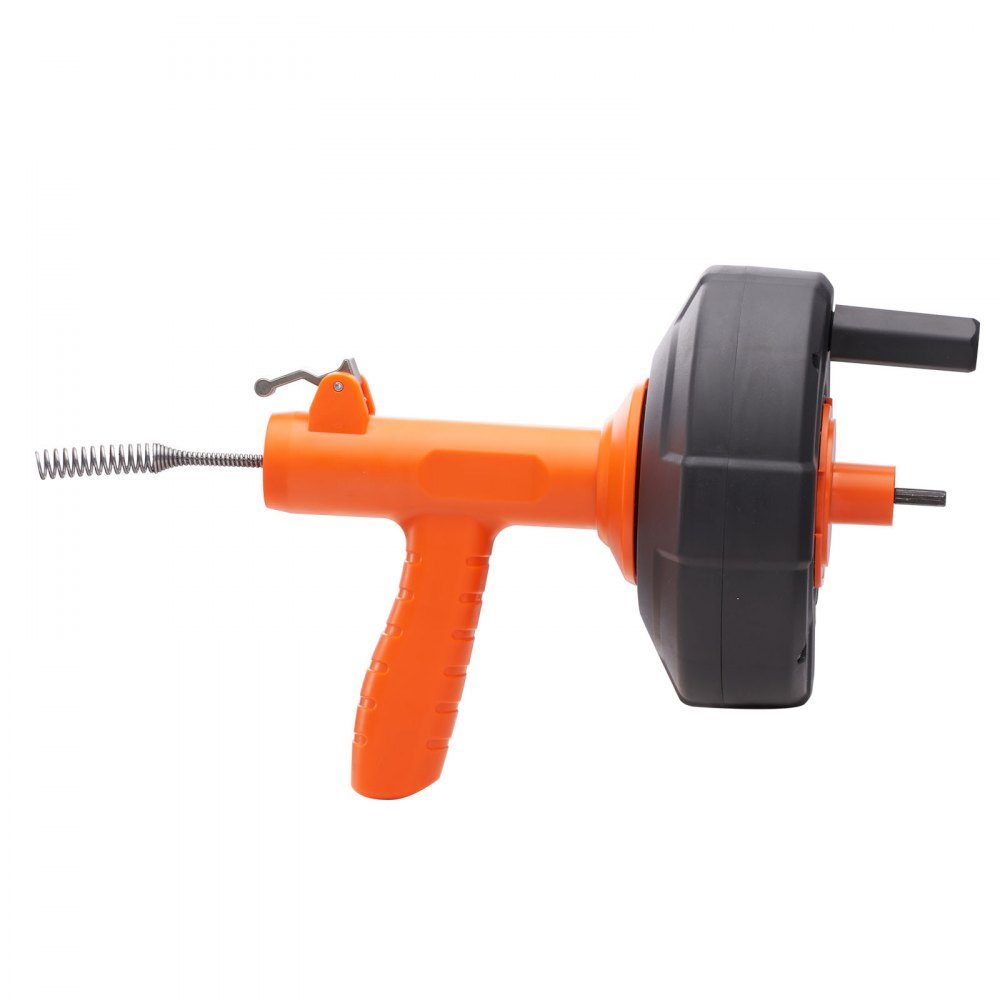 Pipe Cleaning Cable 1/4" x 30" Spring Steel Cable Drain Cleaner with Drum Manual and Electric Manual Feed Pipe Cleaning Shaft Pipe Cleaning Device for Toilet Sewer Floor Drain