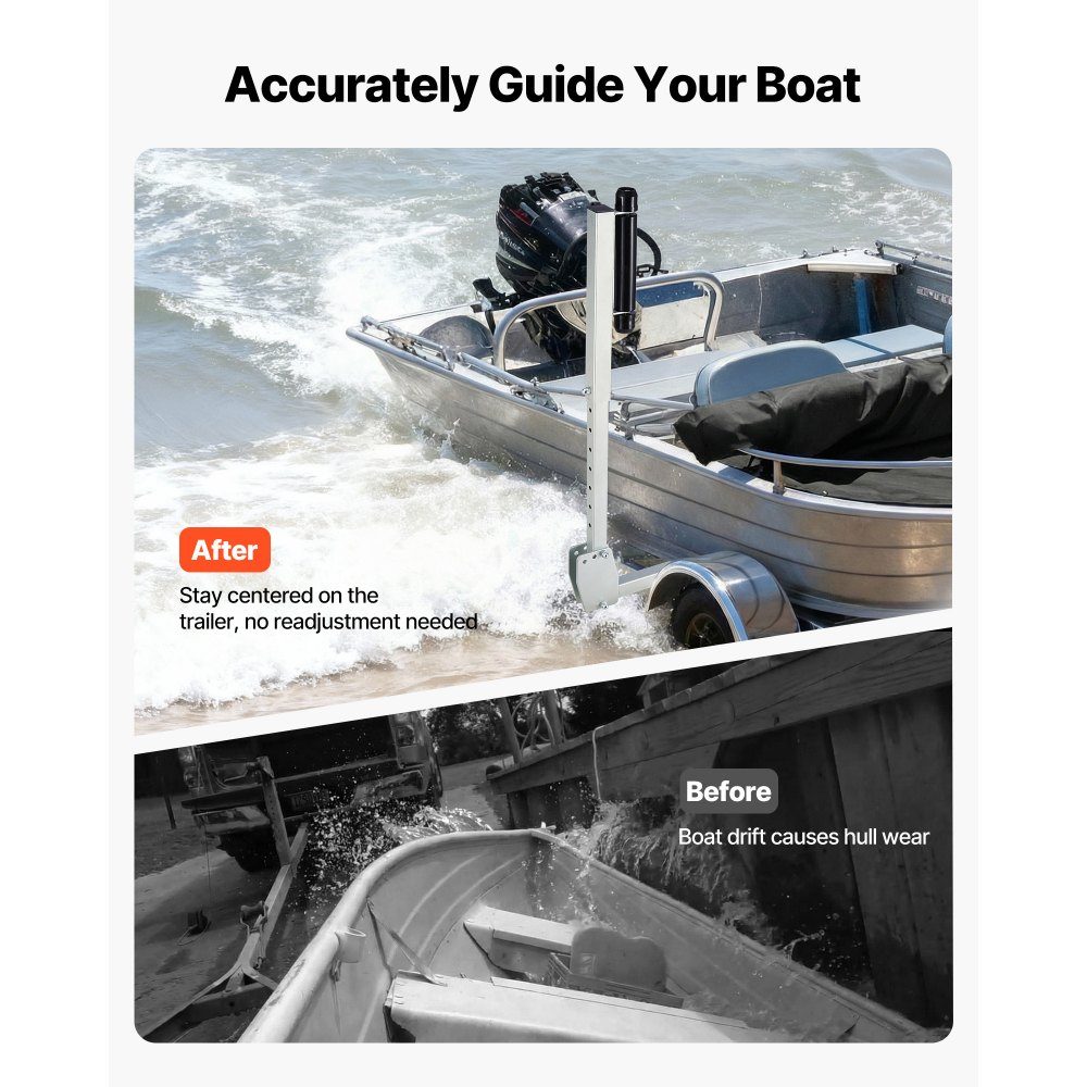 Boat trailer guide 700-1050 mm 8-stage height-adjustable, thickened heavy-duty guides with smooth-running roller guide, for larger fishing boats and runabout boats from 16 inches