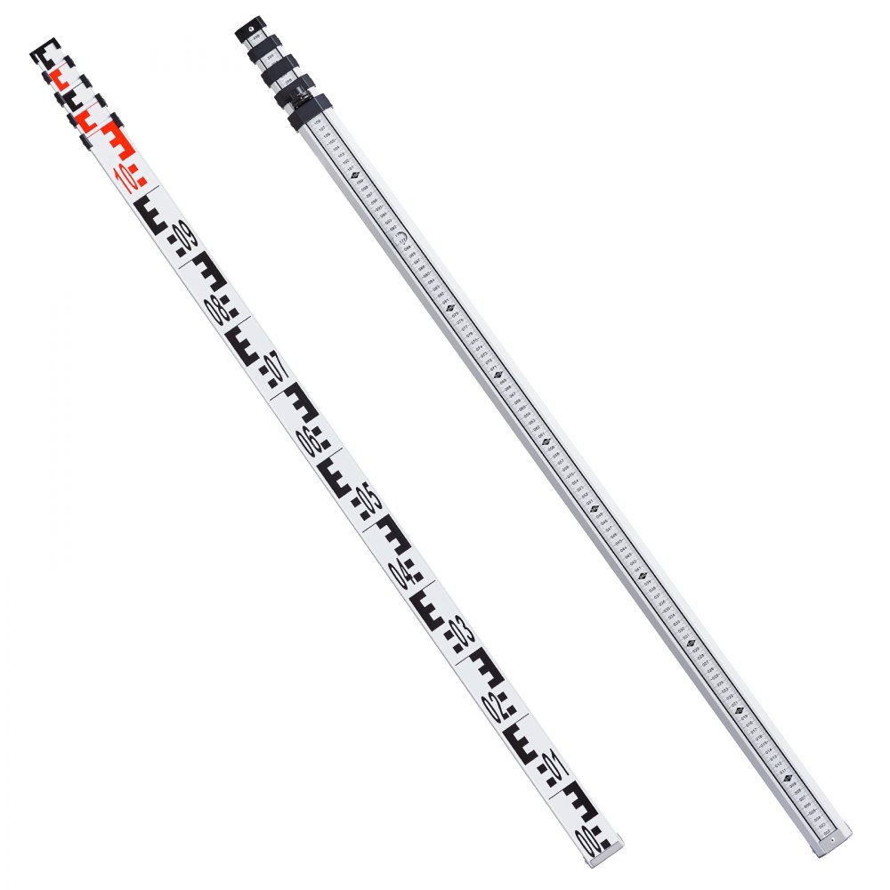 Aluminium-Messstab, 5 m metrischer Teleskop-Messstab, doppelseitige Skala in cm/mm, Nivellierstab, Vermessungsstab aus Aluminiumlegierung mit Wasserwaage und Tragetasche zum Messen von Häusern, Wänden, Böden Aluminium-Messstab, 5 m metrischer Teleskop-Messstab, doppelseitige Skala in cm/mm, Nivellierstab, Vermessungsstab aus Aluminiumlegierung mit Wasserwaage und Tragetasche zum Messen von Häusern, Wänden, Böden
