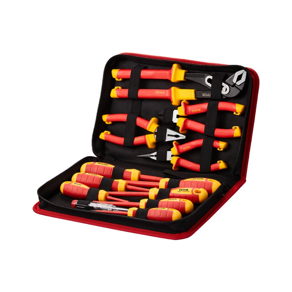jeu de tournevis isolés 12 pièces. Jeu de tournevis électriques professionnels, jeu d'outils d'électricien isolés, avec pointes Phillips magnétiques, pinces isolées et pinces diagonales jeu de tournevis isolés 12 pièces. Jeu de tournevis électriques professionnels, jeu d'outils d'électricien isolés, avec pointes Phillips magnétiques, pinces isolées et pinces diagonales