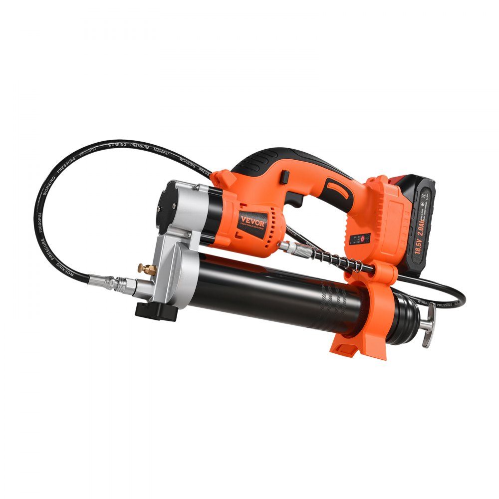 Akku-Fettpresse, 55 MPa, Einhand-Fettpresse mit 2,0-Ah-Akku und LED-Licht, 76,2 cm Schlauch und Tragetasche, Auslöser, kompatibel mit 18-V-Makita-Batterien, zum Schmieren von Fahrzeugen oder Maschinen