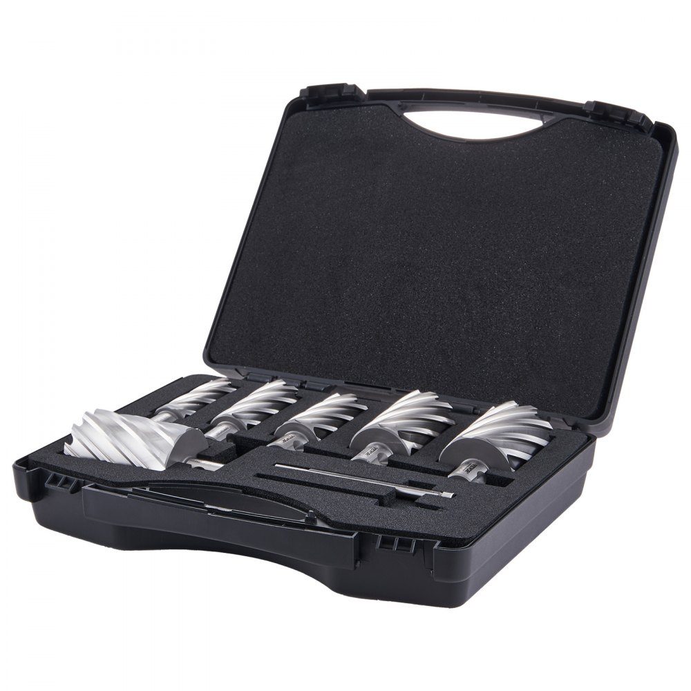 Kronenbohrer-Set Metall, 6-teilig, Kernbohrer-Set, 50,8 mm Schnitttiefe, Ringschneider-Set, aus M2AL-Schnellarbeitsstahl, Zubehör für Magnetbohrmaschinen