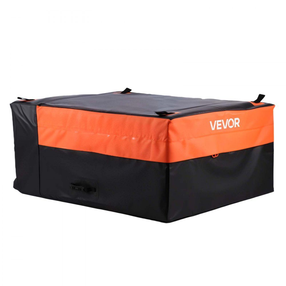 Sac porte-bagages, sac de lit de camion en PVC 840D imperméable (0,736 m³), ​​​​sac à bagages pour rangement sur le lit des camions avec filet à bagages pour voitures, SUV, camionnettes, noir, orange