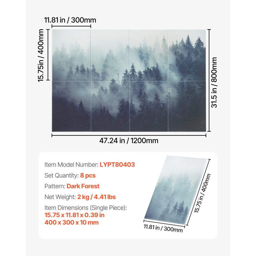 Pack de 8 panneaux acoustiques, 1200x800x10 mm, panneaux muraux acoustiques, panneaux autocollants, insonorisants et absorbants pour maison, bureau, studio, salle de jeux, théâtre, forêt Pack de 8 panneaux acoustiques, 1200x800x10 mm, panneaux muraux acoustiques, panneaux autocollants, insonorisants et absorbants pour maison, bureau, studio, salle de jeux, théâtre, forêt