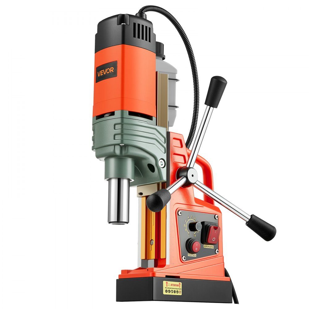 Magnetbohrmaschine 1350 W 50 mm Bohrdurchmesser, 12500 N Leistung, tragbares Magnetbohrsystem mit einstellbaren Drehzahlen & Weldonwelle, für Metalloberflächen, Industrie, Heimwerker